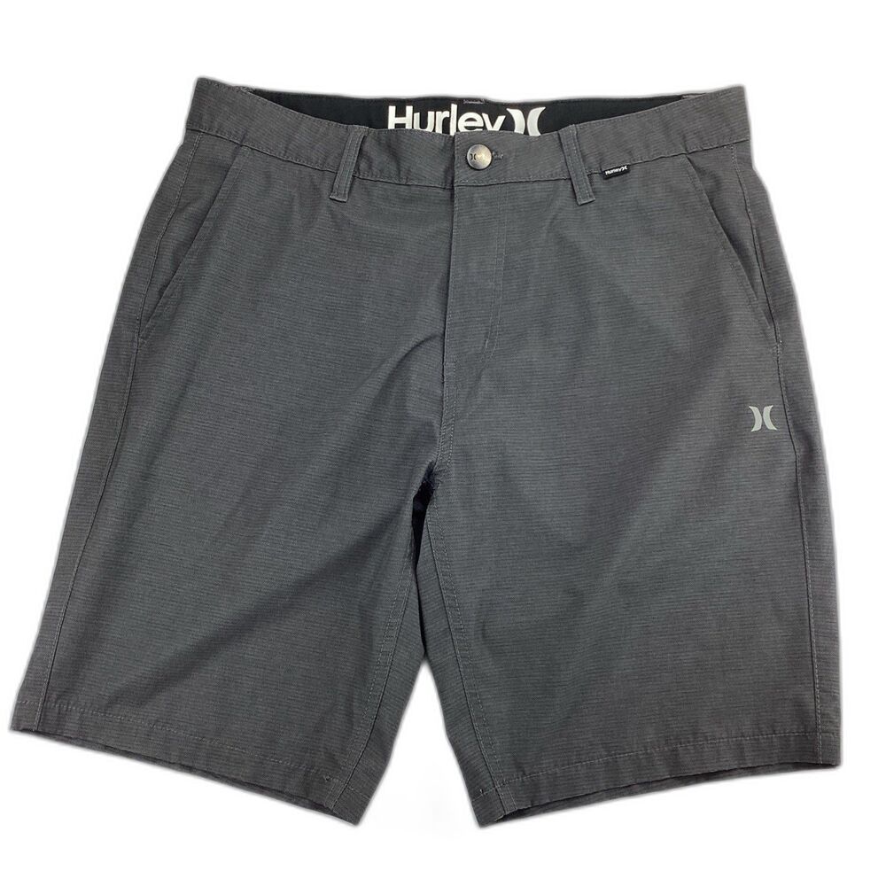 Hurley Mens Charcoal Gray Chino Walk Shorts Size 32 Casual Golf Flat Front